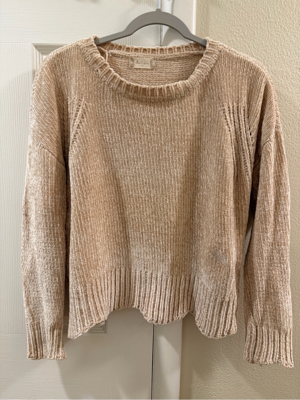 Altar'd State Beige Chenille Crewneck Sweater